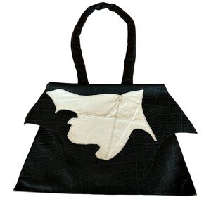 Susan Reidweg of San Francisco RARE Black and White Leather Tote Bag